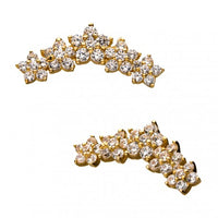 Invictus - 14Kt Yellow Gold Threadless with Clustered 5 Flower Clear CZ Top