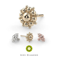 Kiwi Diamond -  14k Bali flower threadless end