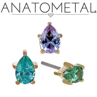 Anatometal - 18k Gold Threadless Pear end
