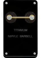 Valkyrie - TItanium gold PVD jeweled nipple barbell with Premium zirconia
