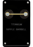 Valkyrie - TItanium gold PVD jeweled nipple barbell with Premium zirconia