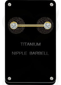 Valkyrie - TItanium gold PVD jeweled nipple barbell with Premium zirconia