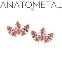 Anatometal - 18k Gold Threadless mini Marquise fan ends