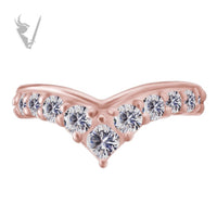 Valkyrie - Rose Gold PVD Stainless steel hinged clicker ring. Set w. cubic zirconia
