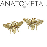 Anatometal - 18k Gold Threadless Bee ends