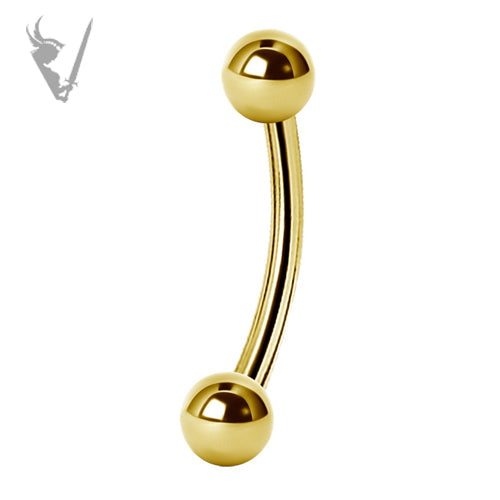 Valkyrie - Gold PVD Stainless steel curved eyebrow barbells