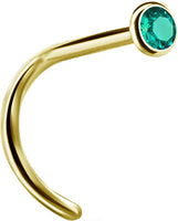 Valkyrie Canada  -SS316L Gold PVD steel jewelled nose studs (setting) - pigtail