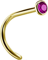 Valkyrie Canada  -SS316L Gold PVD steel jewelled nose studs (setting) - pigtail