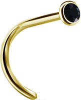 Valkyrie Canada  -SS316L Gold PVD steel jewelled nose studs (setting) - pigtail