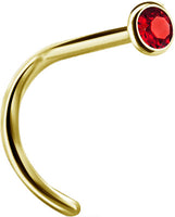 Valkyrie Canada  -SS316L Gold PVD steel jewelled nose studs (setting) - pigtail