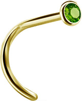 Valkyrie Canada  -SS316L Gold PVD steel jewelled nose studs (setting) - pigtail