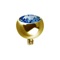 Valkyrie - Stainless steel gold PVD jeweled screw on micro bead