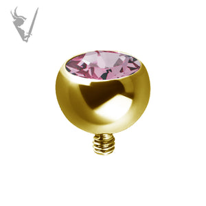 Valkyrie - Stainless steel gold PVD jeweled screw on micro bead