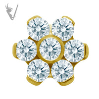 Valkyrie - Threadless titanium gold PVD flower attachment