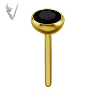 Valkyrie - Threadless titanium gold PVD jeweled micro ball attachment
