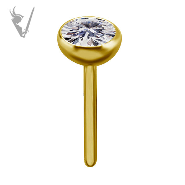 Valkyrie - Threadless titanium gold PVD jeweled micro ball attachment