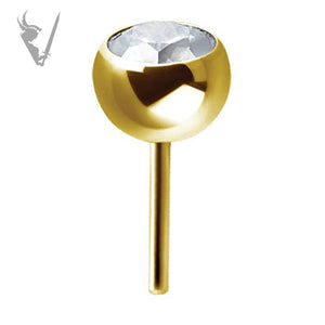 Valkyrie - Threadless titanium gold PVD jeweled ball attachment