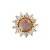 Buddha Jewelry Organics -Delphine - Labradorite + White Sapphire - Threadless End