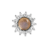 Buddha Jewelry Organics -Delphine - Labradorite + White Sapphire - Threadless End