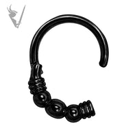 Valkyrie -Black PVD Stainless steel  clickers rings