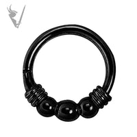Valkyrie -Black PVD Stainless steel  clickers rings