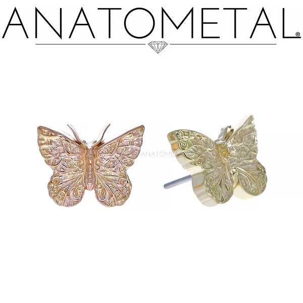 Anatometal - 18k Gold Threadless Butterfly ends