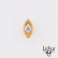 LeRoi - Millgrain Marquise  - 14k Threadless End