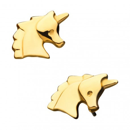 Invictus - 14Kt Yellow Gold Threadless with Unicorn Top
