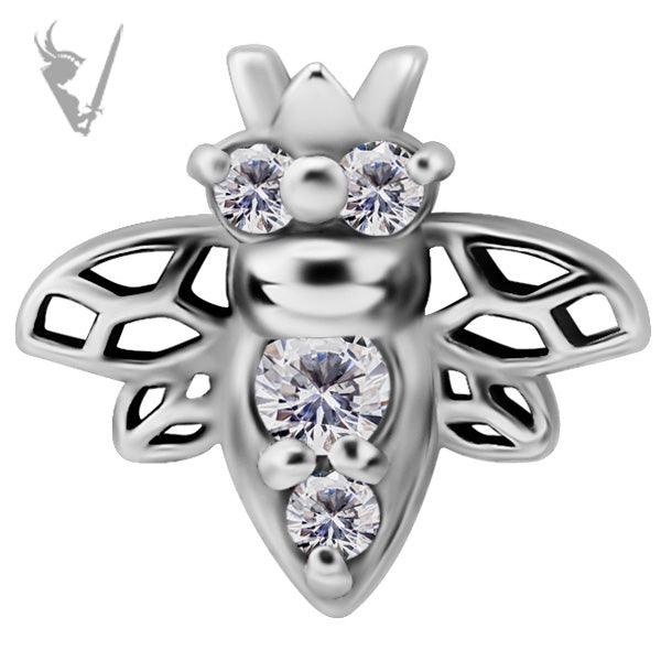 Valkyrie - Stainless steel bee ear studs w/cubic zirconia