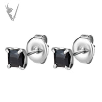 Valkyrie -  Stainless steel ear studs w/ square zirconia
