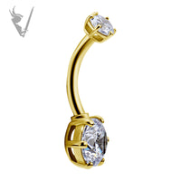 Valkyrie -Solid Gold 18k navel barbell

