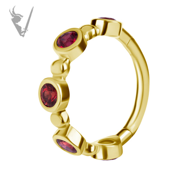 Valkyrie - 18k Gold clicker with Genuine Songea Sapphires