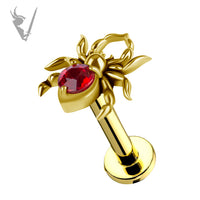 Valkyrie - 18k Gold threaded spider set w/genuine Songea Sapphire