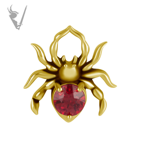Valkyrie - 18k Gold threaded spider set w/genuine Songea Sapphire
