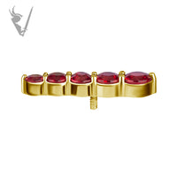 Valkyrie - 18k Gold threaded end set w/genuine Songea Sapphires
