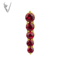 Valkyrie - 18k Gold threaded end set w/genuine Songea Sapphires