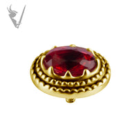 Valkyrie - 18k Gold threaded end set w/genuine Songea Sapphire