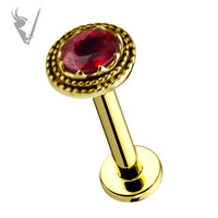 Valkyrie - 18k Gold threaded end set w/genuine Songea Sapphire