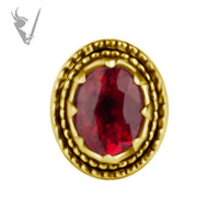 Valkyrie - 18k Gold threaded end set w/genuine Songea Sapphire