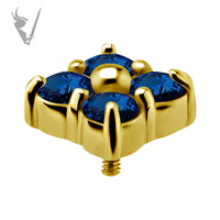 Valkyrie - 18k Gold Internally threaded  end set w/real topaz