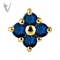Valkyrie - 18k Gold Internally threaded  end set w/real topaz