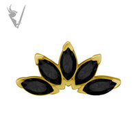 Valkyrie - 18k Gold 5 fan marquise Internally threaded  end set w/zirconia