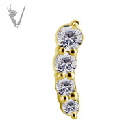 Valkyrie - 18k Gold Internally threaded  end set w/zirconia