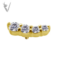 Valkyrie - 18k Gold Internally threaded  end set w/zirconia