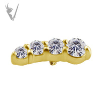 Valkyrie - 18k Gold Internally threaded  end set w/zirconia