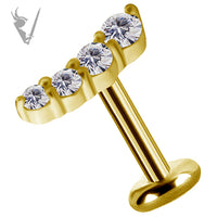 Valkyrie - 18k Gold Internally threaded  end set w/zirconia