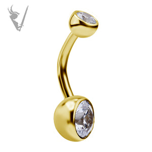 Valkyrie -Solid Gold 18k navel barbell