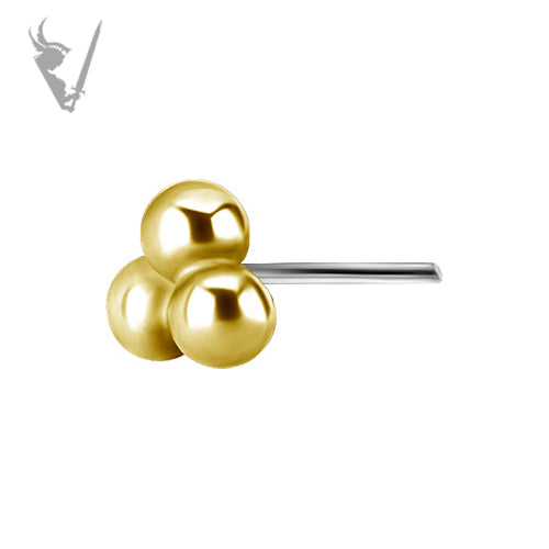 Valkyrie - 18kt Gold 3 bead  Threadless end