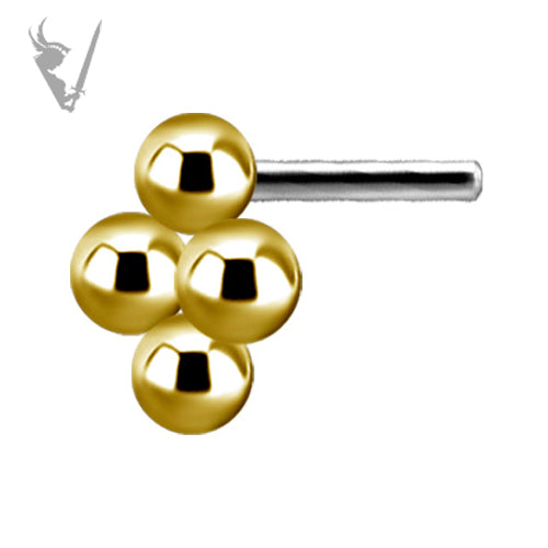 Valkyrie - 18kt Gold 4 bead  Threadless end