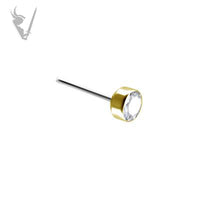 Valkyrie - 18kt Gold Threadless round bezel end set with Swarovski diamond